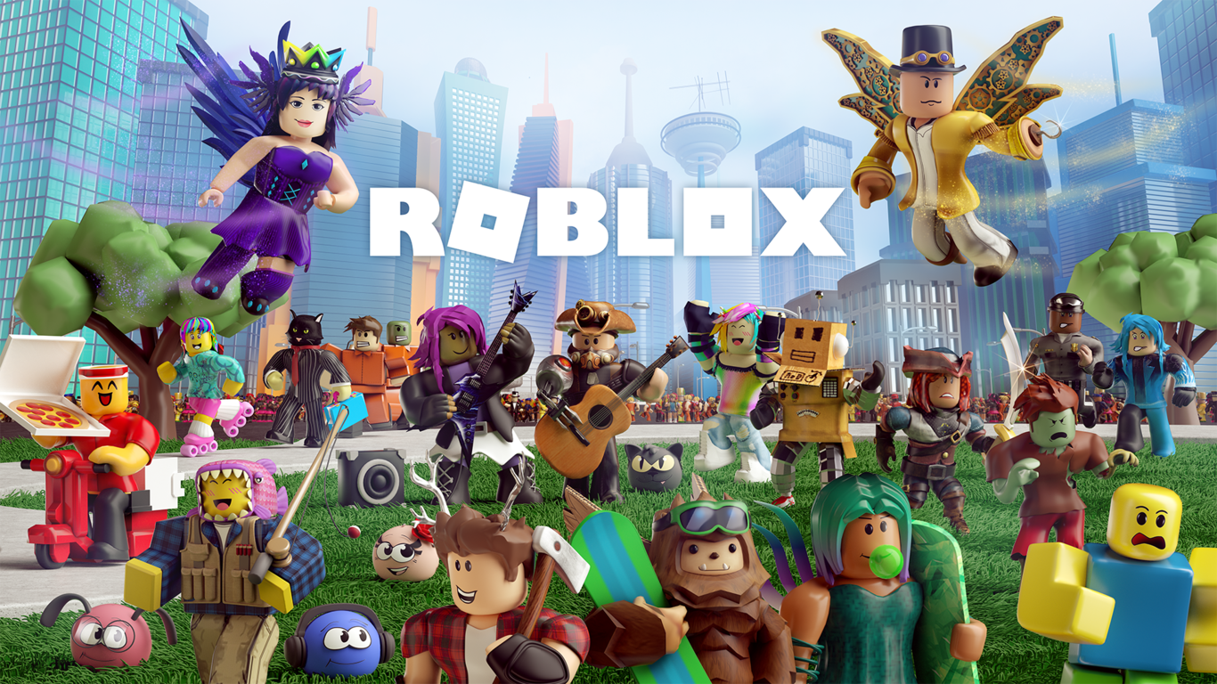 Roblox: an online game platform and game creation system. Characters from dfferent Roblox games