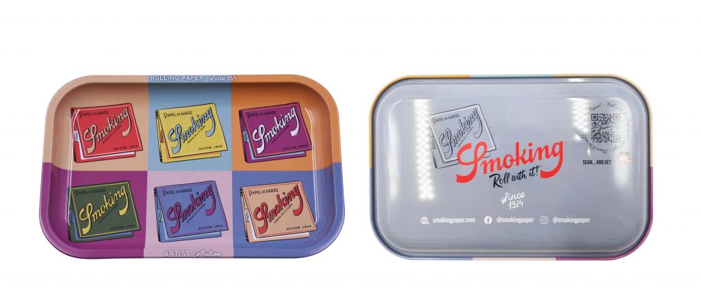 Our cool rolling trays: this one is inspired by famous paintings of the Pop Art style.