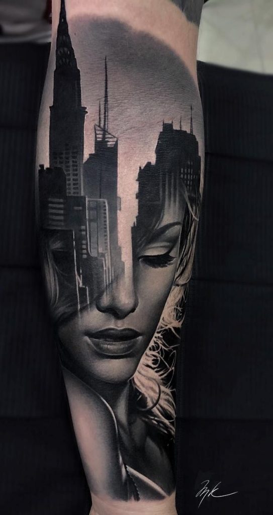 Portrait-Tattoo-Ideen: Doppelbelichtungs-Designs werden Sie atemlos machen!