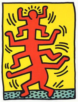 Keith Haring: obras: Andy Mouse, 1986 Keith Haring: obras: Growing, 1988