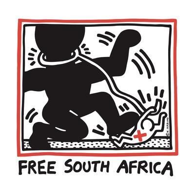 Keith Haring: obras: Free South Africa, 1985