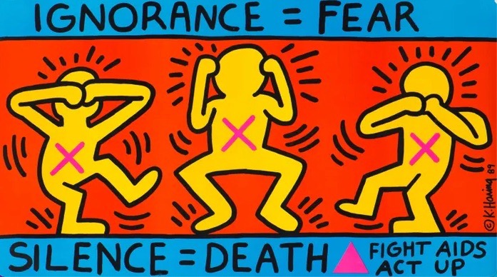 Keith Haring: Works: Ignorance = Fear, 1989