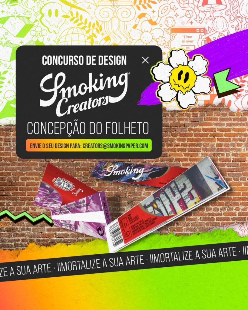 Participar em Concurso de Papel 100 Anos de Smoking®: Crie sua versão do livreto Paper King Size.